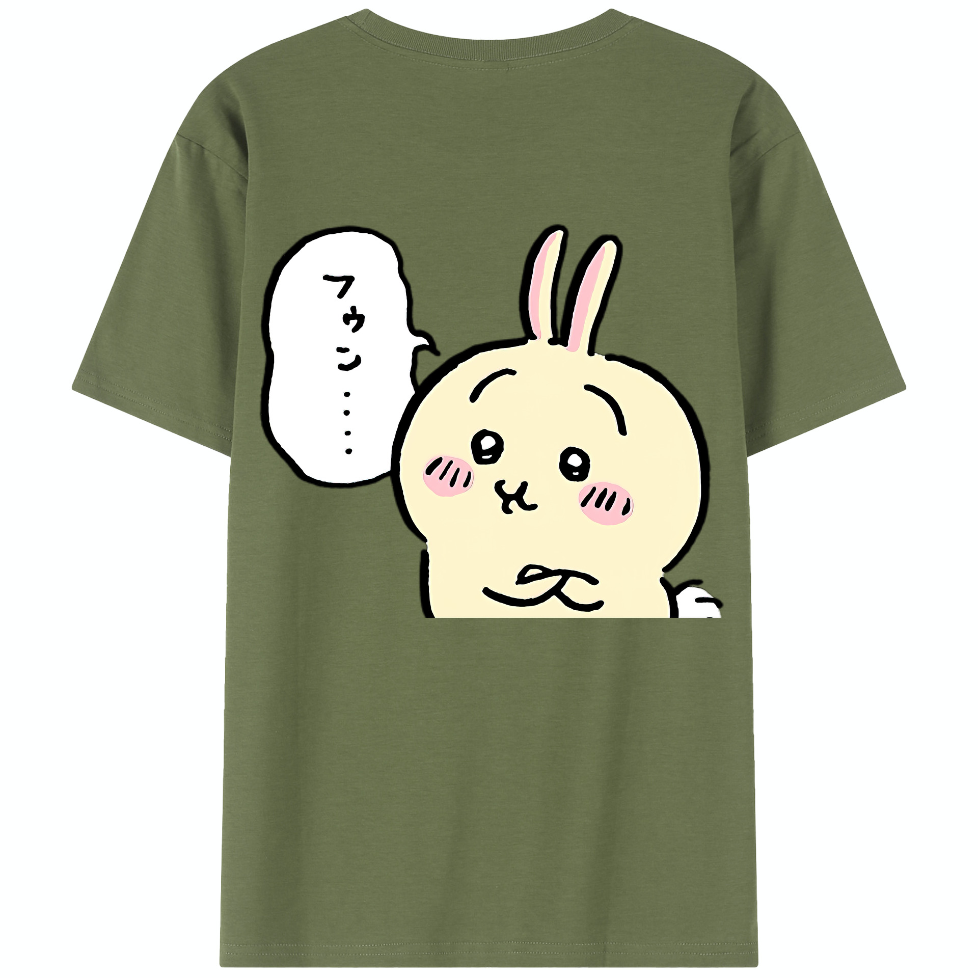 （画像用） ちいかわ うさぎ Chii-kawa usagi 綿100％半袖Tシャツ（背面プリント）